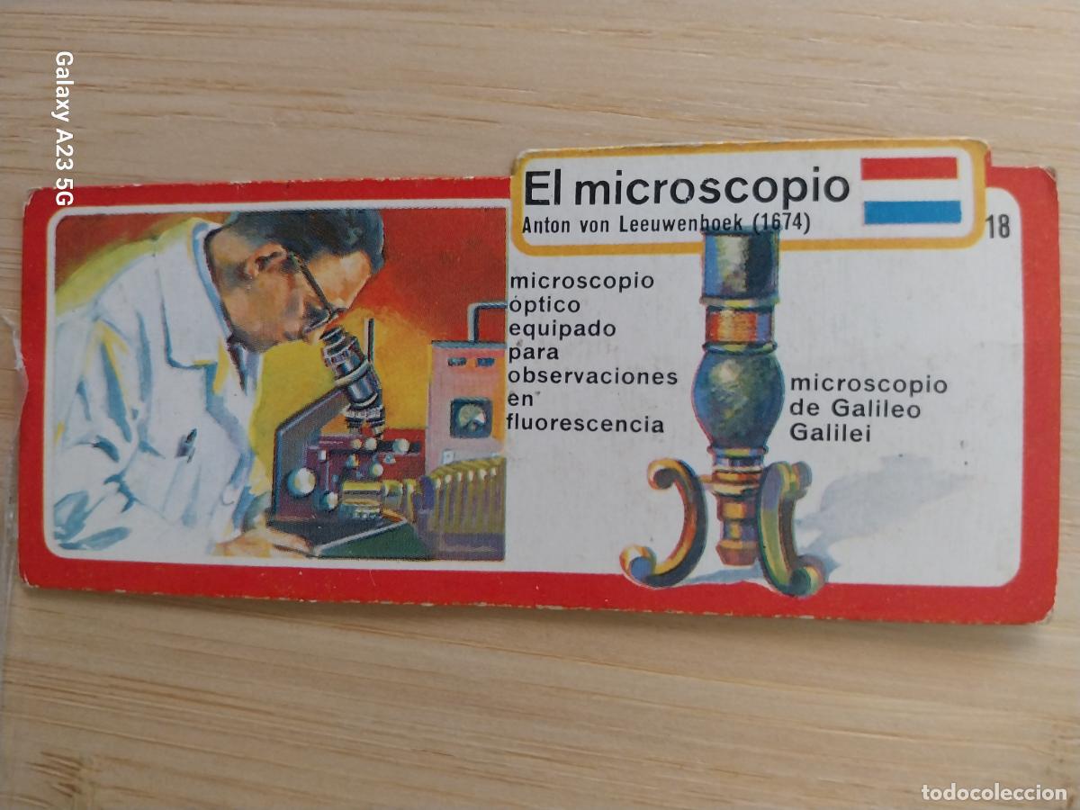 Coleccionismo cromos antiguos: BIMBO INVENTOS A&Ntilde;O 1973 CROMO 18 MICROSCOPIO PASTELITOS PREMIUM ORIGINAL **