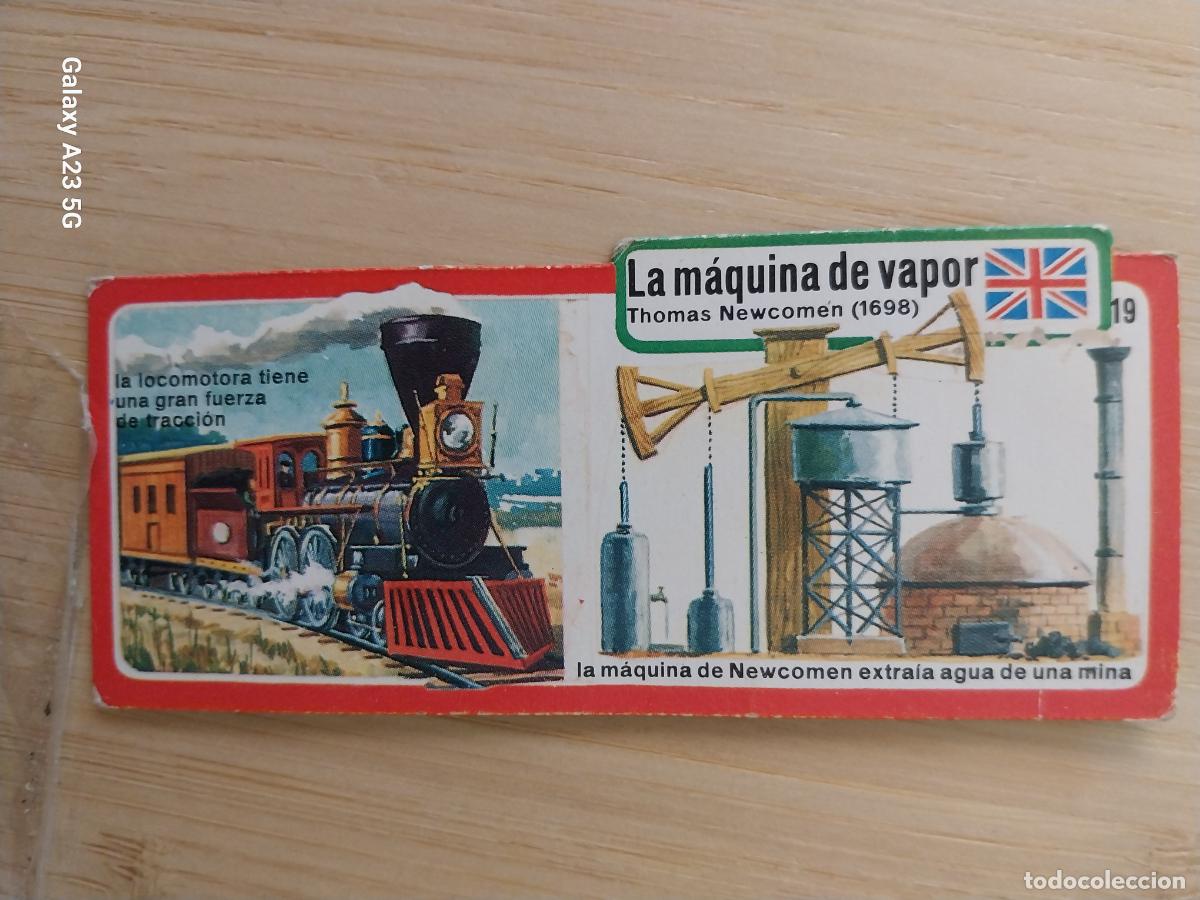 Collectionnisme Cartes &agrave; collectionner anciennes: BIMBO INVENTOS A&Ntilde;O 1973 CROMO 19 MAQUINA VAPOR TREN PASTELITOS PREMIUM ORIGINAL **