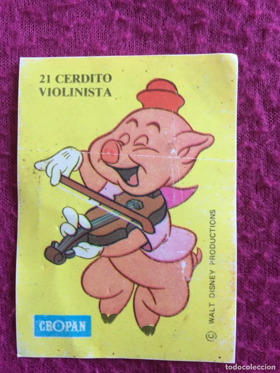 Coleccionismo cromos antiguos: CROMO PL&Aacute;STICO SIN PEGAR ALBUM DE CROPAN VUELA CON PETER PAN Y SUS AMIGOS - 21 CERDITO VIOLINISTA