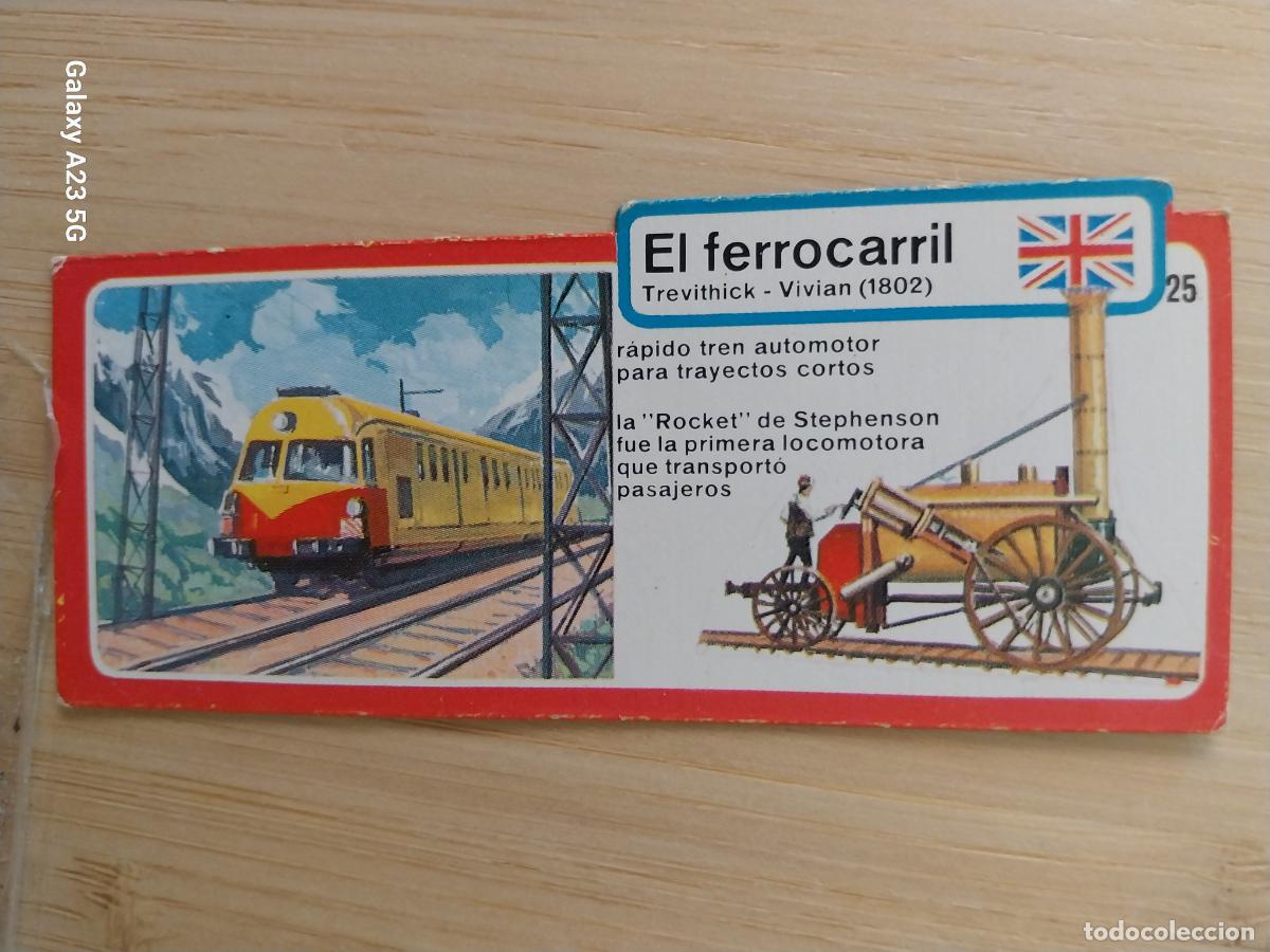 Coleccionismo cromos antiguos: BIMBO INVENTOS A&Ntilde;O 1973 CROMO 25 FERROCARRIL PASTELITOS PREMIUM ORIGINAL **