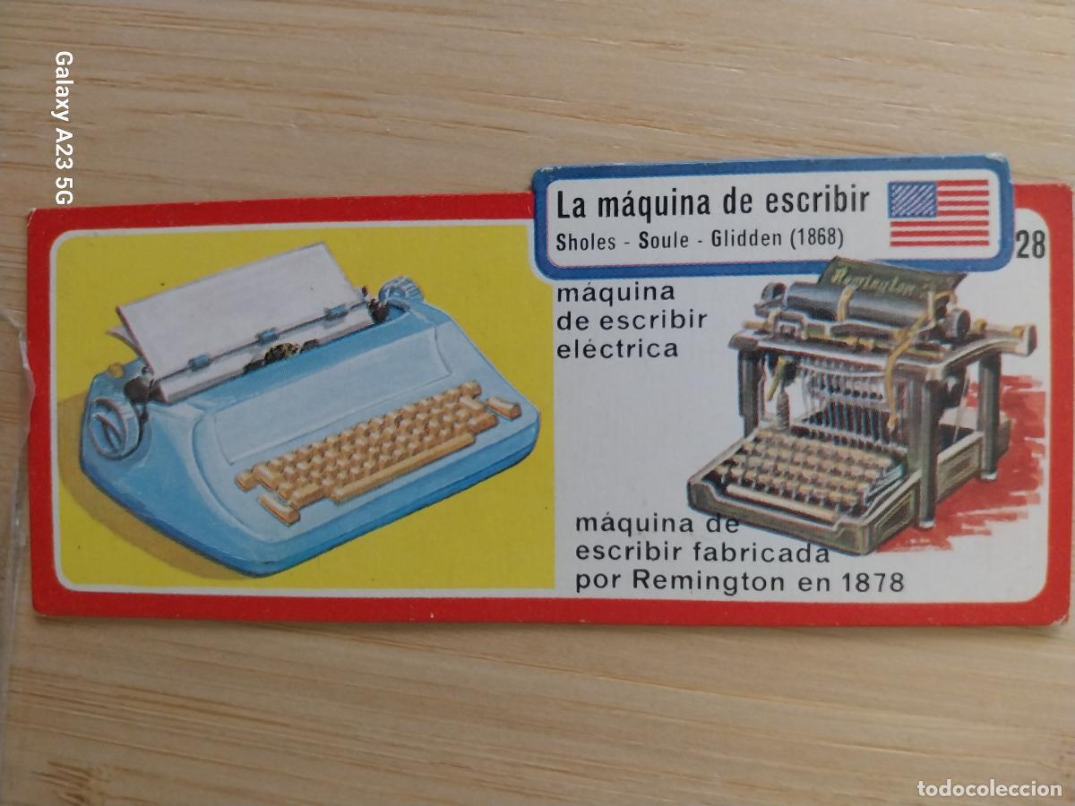 Coleccionismo cromos antiguos: BIMBO INVENTOS A&Ntilde;O 1973 CROMO 28 MAQUINA ESCRIBIR PASTELITOS PREMIUM ORIGINAL **