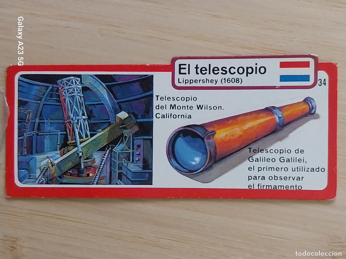 Coleccionismo cromos antiguos: BIMBO INVENTOS A&Ntilde;O 1973 CROMO 34 TELESCOPIO PASTELITOS PREMIUM ORIGINAL **