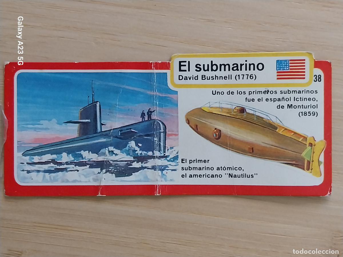 Coleccionismo cromos antiguos: BIMBO INVENTOS A&Ntilde;O 1973 CROMO 38 SUBMARINO PASTELITOS PREMIUM ORIGINAL **