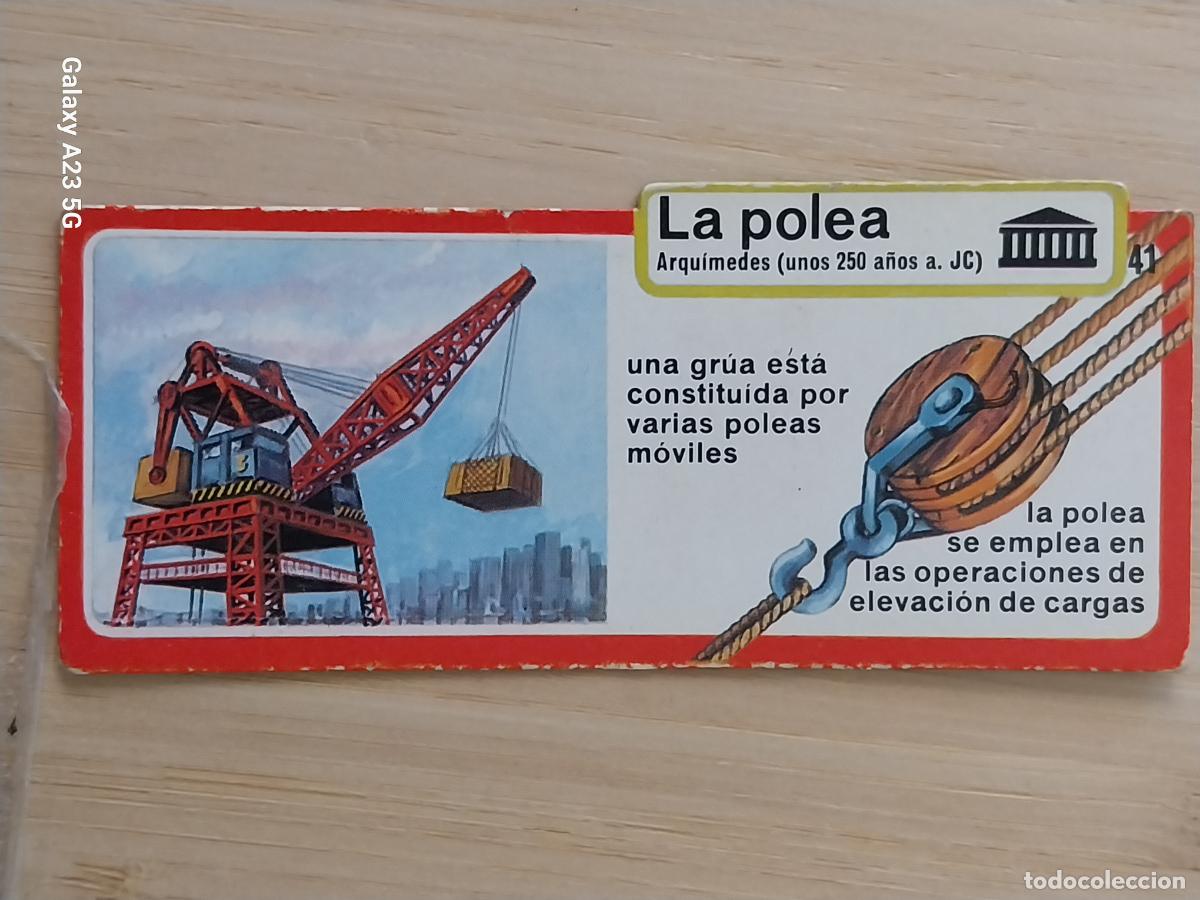 Coleccionismo cromos antiguos: BIMBO INVENTOS A&Ntilde;O 1973 CROMO 41 POLEA PASTELITOS PREMIUM ORIGINAL **