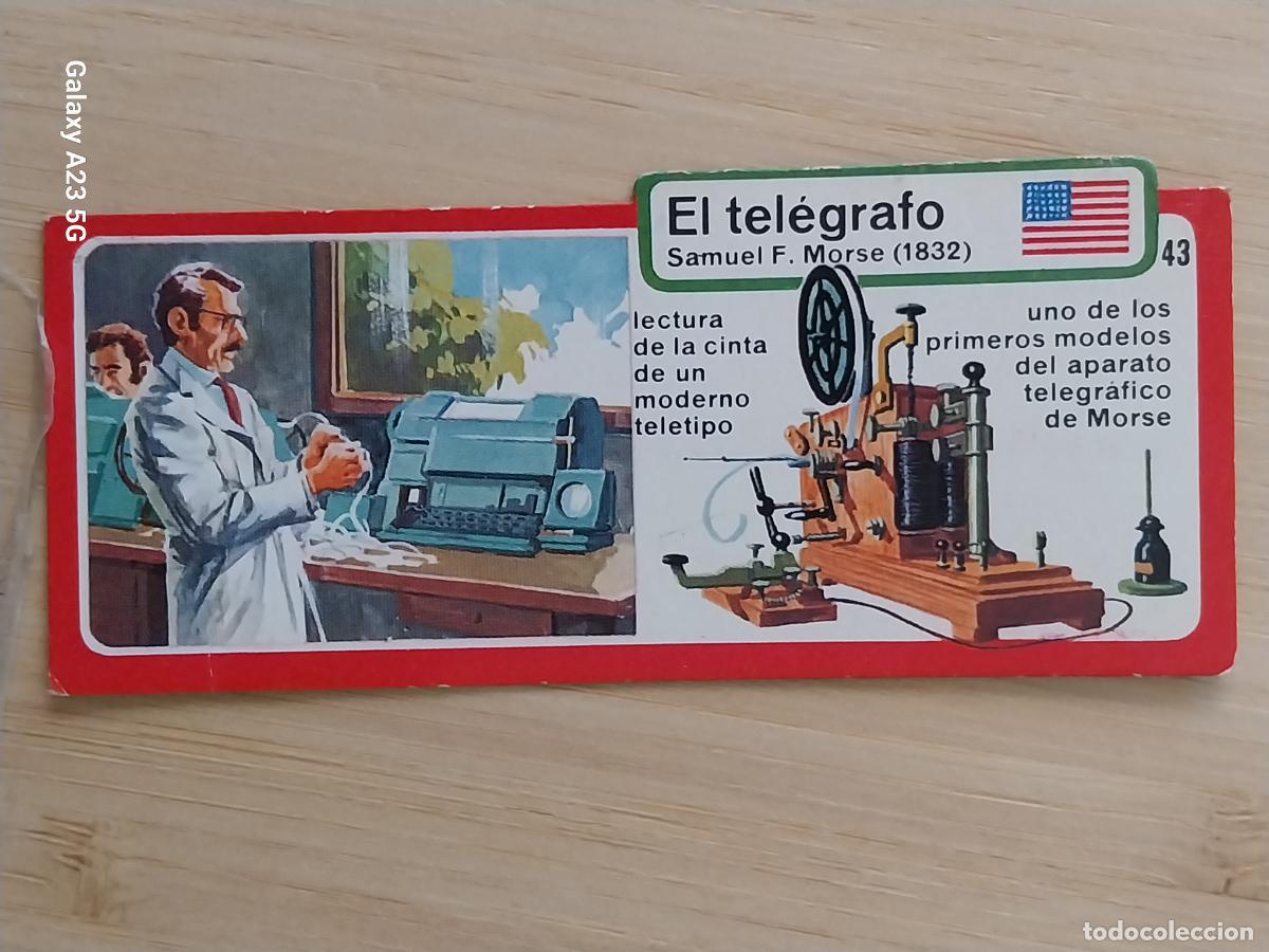 Coleccionismo cromos antiguos: BIMBO INVENTOS A&Ntilde;O 1973 CROMO 43 TELEGRAFO PASTELITOS PREMIUM ORIGINAL **