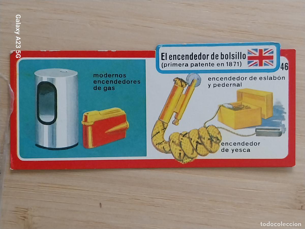 Coleccionismo cromos antiguos: BIMBO INVENTOS A&Ntilde;O 1973 CROMO 46 ENCENDEDOR BOLSILLO MECHERO PASTELITOS PREMIUM ORIGINAL **