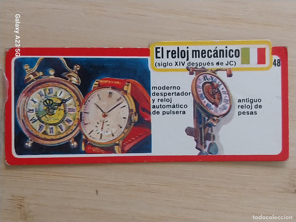 Coleccionismo cromos antiguos: BIMBO INVENTOS A&Ntilde;O 1973 CROMO 48 RELOJ MECANICO PASTELITOS PREMIUM ORIGINAL **