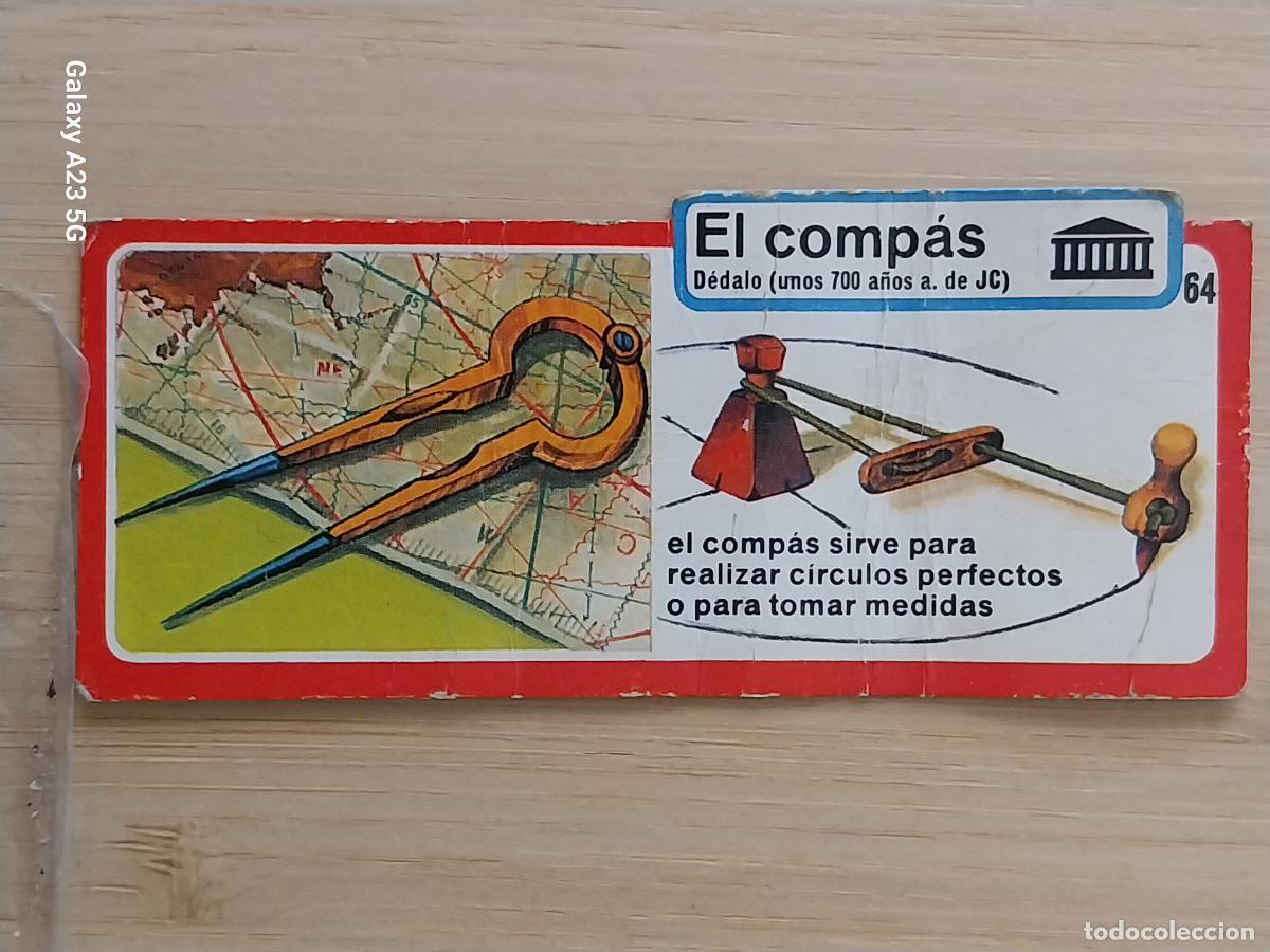 Coleccionismo cromos antiguos: BIMBO INVENTOS A&Ntilde;O 1973 CROMO 64 EL COMPAS PASTELITOS PREMIUM ORIGINAL **