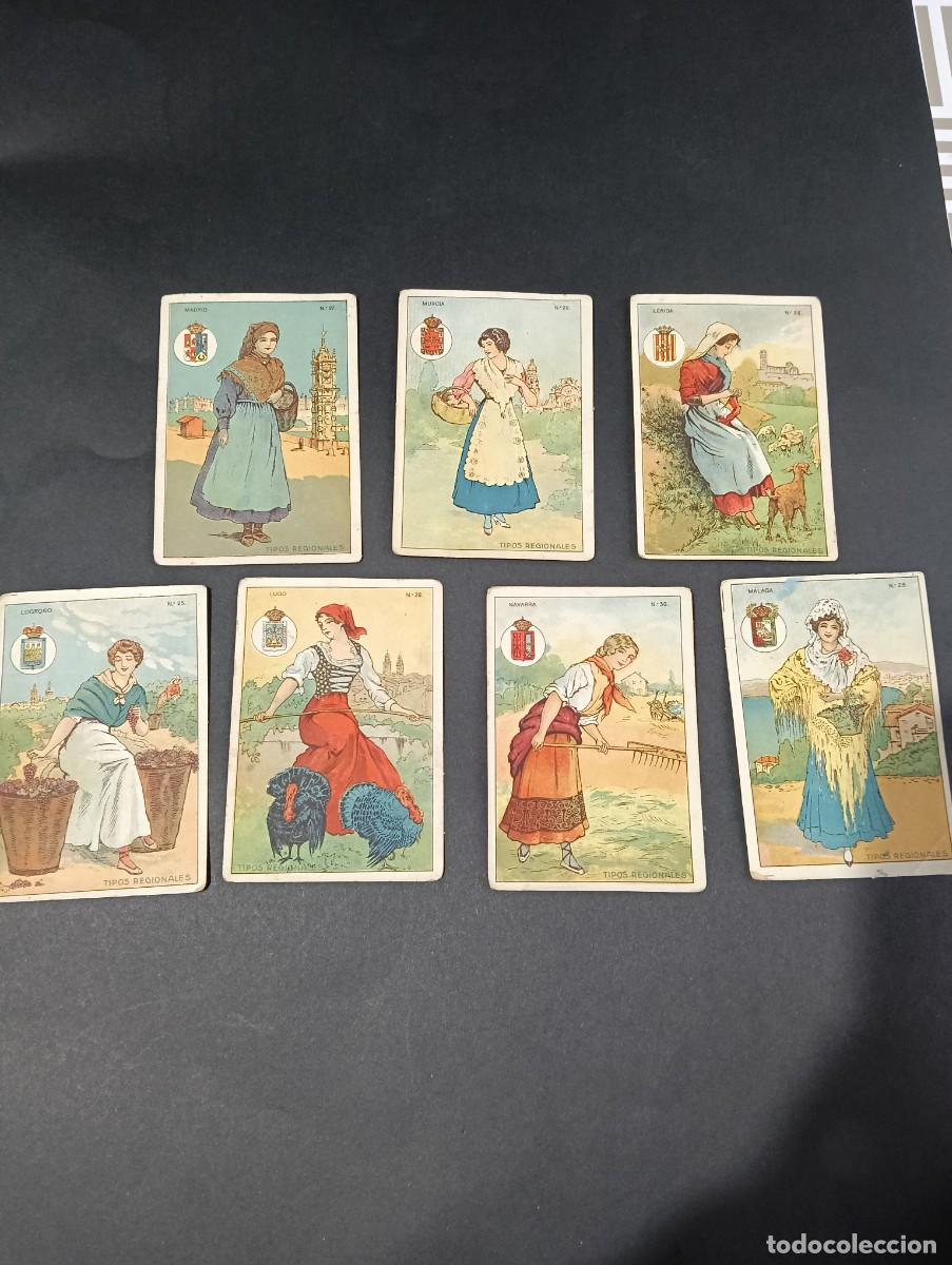 Coleccionismo cromos antiguos: Lote de 7 antiguos cromos de chocolate - Tipos Regionales - Chocolates Luis Comet (Figueras, ca. 192