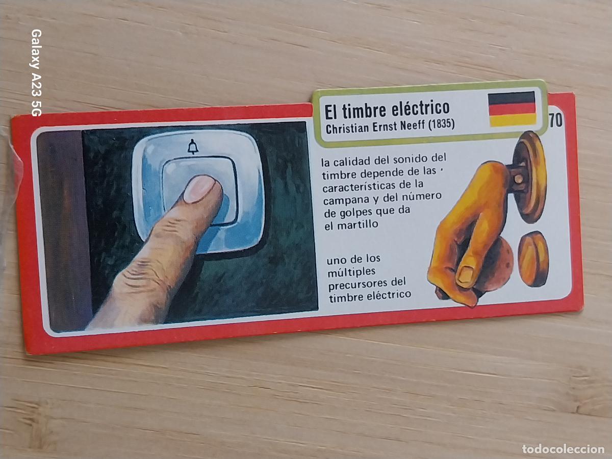 Coleccionismo cromos antiguos: BIMBO INVENTOS A&Ntilde;O 1973 CROMO 70 TIMBRE ELECTRICO PASTELITOS PREMIUM ORIGINAL **