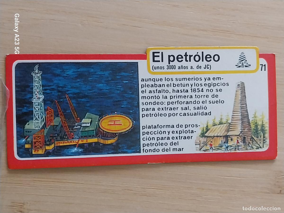 Coleccionismo cromos antiguos: BIMBO INVENTOS A&Ntilde;O 1973 CROMO 71 PETROLEO PASTELITOS PREMIUM ORIGINAL **