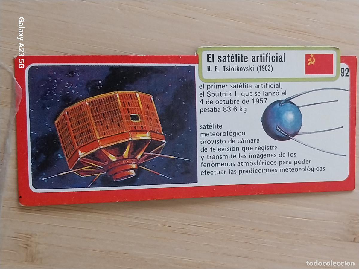 Coleccionismo cromos antiguos: BIMBO INVENTOS A&Ntilde;O 1973 CROMO 92 SATELITE ESPACIAL PASTELITOS PREMIUM ORIGINAL **