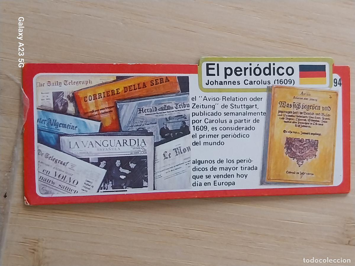 Coleccionismo cromos antiguos: BIMBO INVENTOS A&Ntilde;O 1973 CROMO 94 PERIODICO PASTELITOS PREMIUM ORIGINAL **