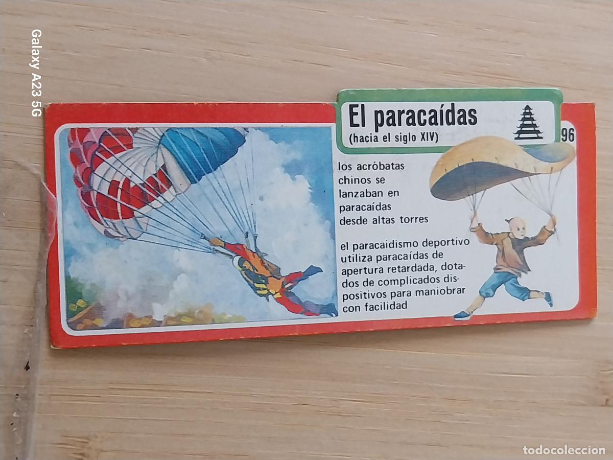 Coleccionismo cromos antiguos: BIMBO INVENTOS A&Ntilde;O 1973 CROMO 96 PARACAIDAS PASTELITOS PREMIUM ORIGINAL **