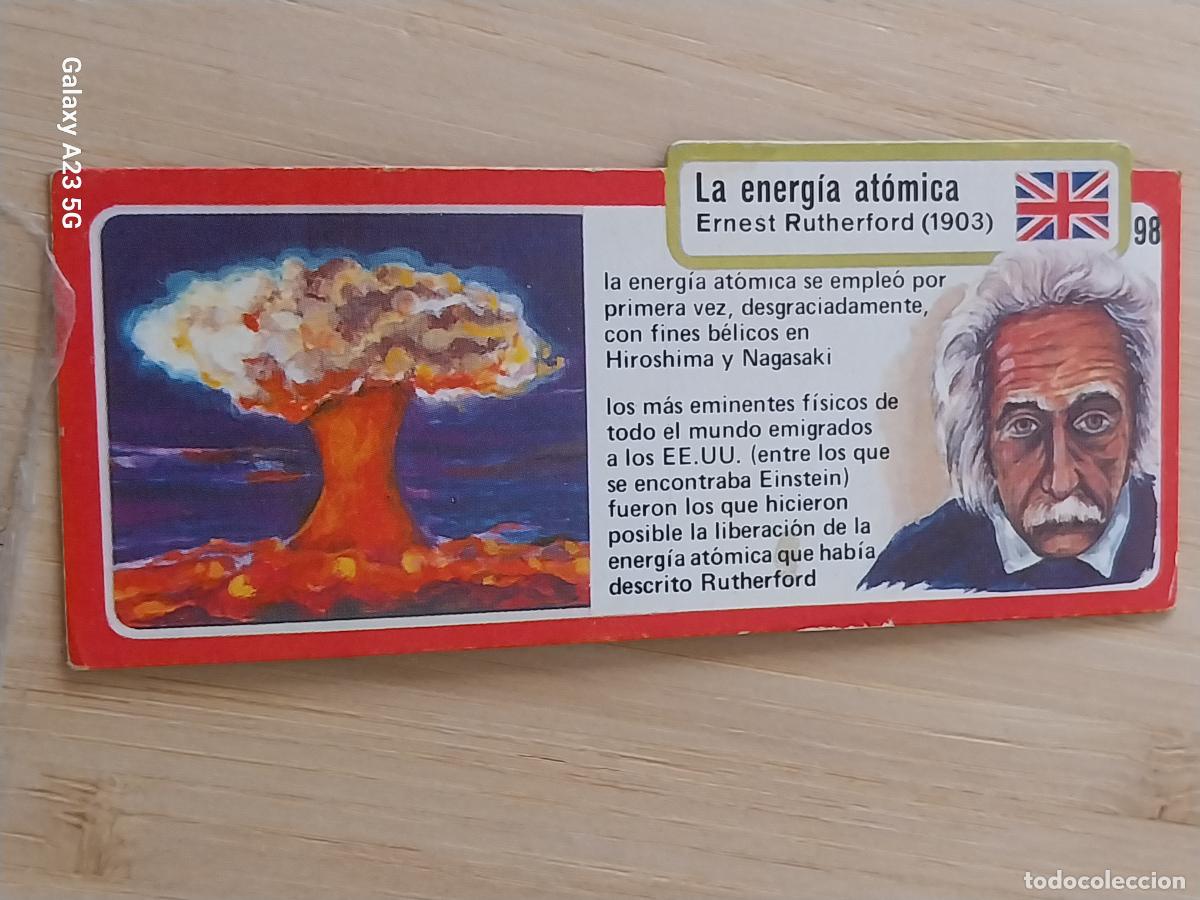 Coleccionismo cromos antiguos: BIMBO INVENTOS A&Ntilde;O 1973 CROMO 98 ENERGIA ATOMICA EINSTEIN PASTELITOS PREMIUM ORIGINAL **