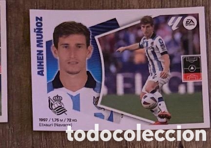 Coleccionismo cromos antiguos: AIHEN MU&Ntilde;OZ REAL SOCIEDAD Liga Este 2024-25 Panini sticker