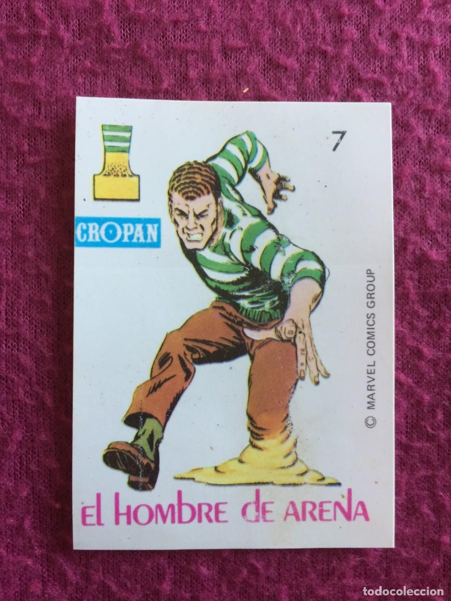 Coleccionismo cromos antiguos: CROPAN : ANTIGUO CROMO N&ordm; 7 EL HOMBRE DE ARENA ALBUM DESCUBRE A TUS HEROES FANTASTICOS A&Ntilde;O 1975