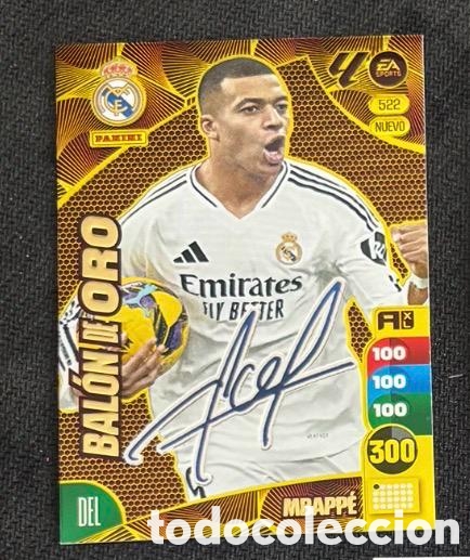 Coleccionismo cromos antiguos: MBAPPE REAL MADRID BALON DE ORO FIRMA Panini Adrenalyn XL LaLiga EA Sports 2024 2025