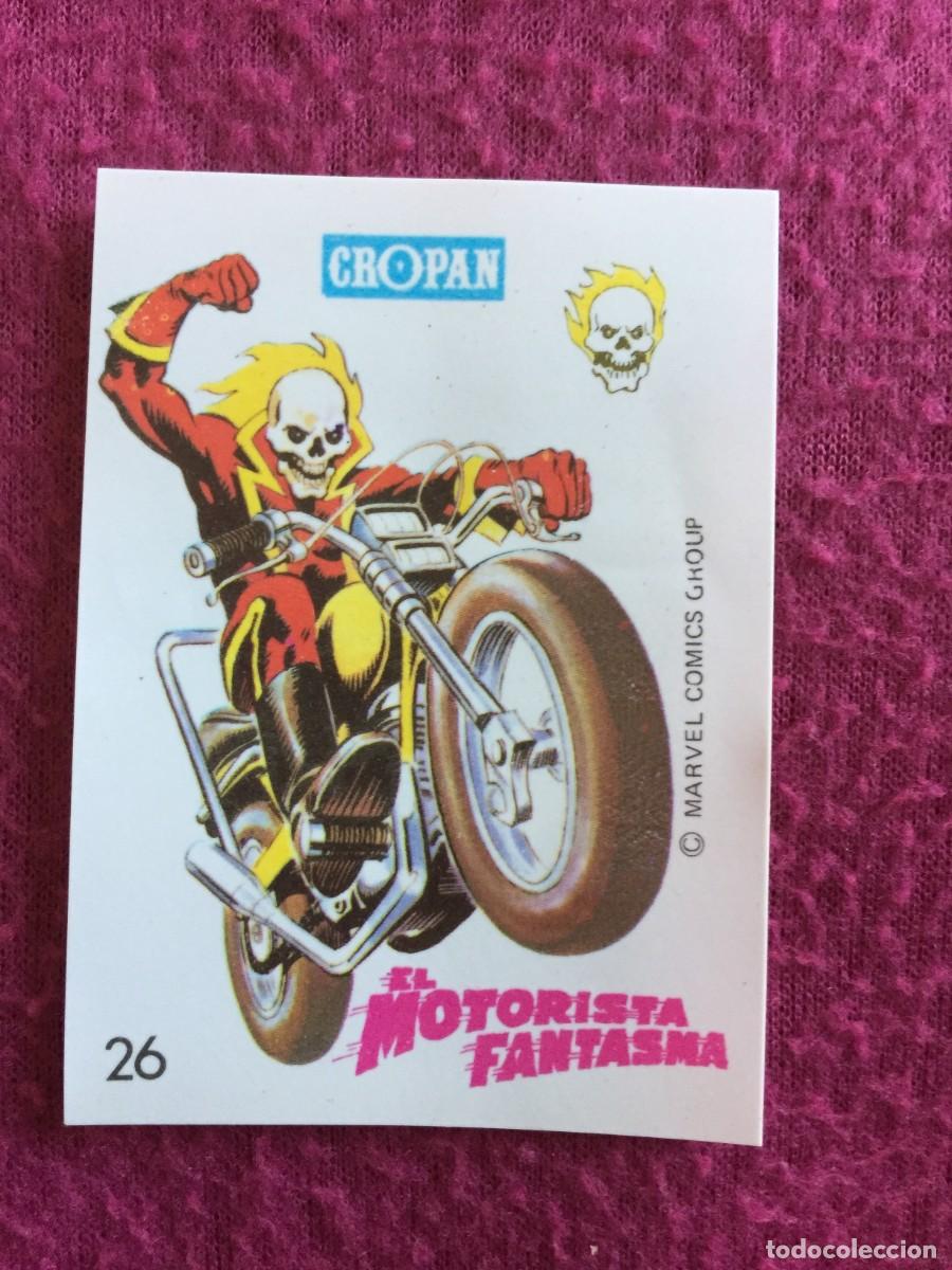 Coleccionismo cromos antiguos: CROPAN : ANTIGUO CROMO N&ordm; 26 EL MOTORISTA FANTASMA ALBUM DESCUBRE A TUS HEROES FANTASTICOS A&Ntilde;O 1975