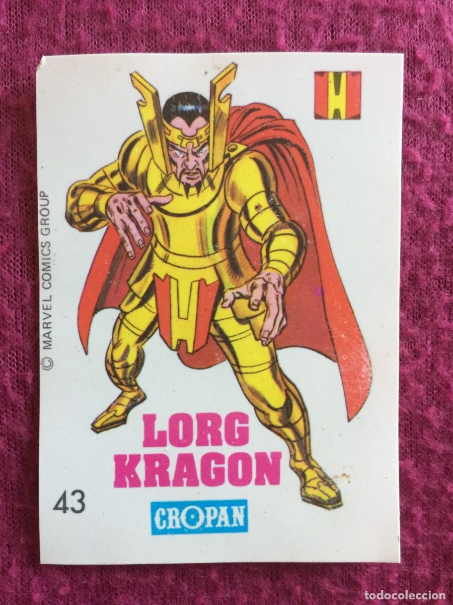 Coleccionismo cromos antiguos: CROPAN : ANTIGUO CROMO N&ordm; 43 LORG KRAGON - ALBUM DESCUBRE A TUS HEROES FANTASTICOS A&Ntilde;O 1975