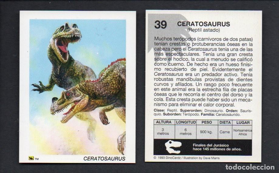 Coleccionismo cromos antiguos: CROMO N&ordm; 39 DE LA COLECCI&Oacute;N DINOCARDZ 1993. NUEVO.