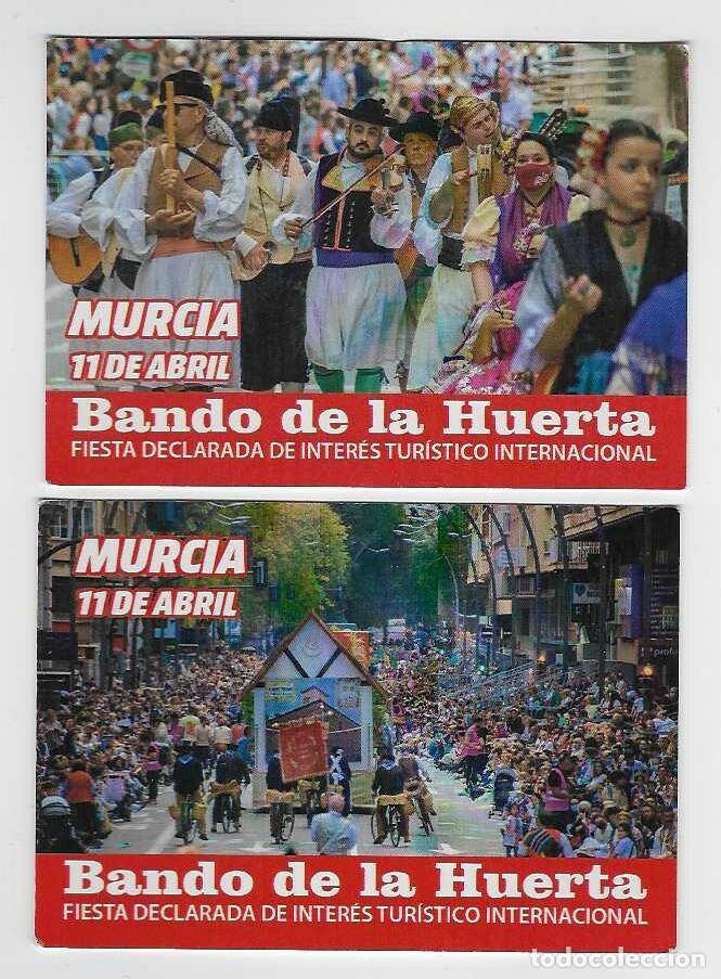 Coleccionismo cromos antiguos: 2 CALENDARIOS DE BOLSILLO A&Ntilde;O 2023 TURISMO - BANDO DE LA HUERTA - MURCIA - VER FOTO REVERSOS