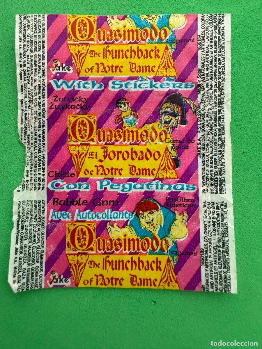 Coleccionismo cromos antiguos: Envoltorio chicle Jake - Quasimodo El Jorobado de Notre Dame