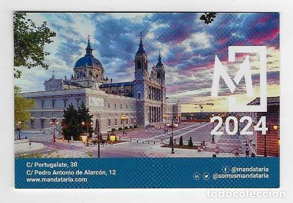 Coleccionismo cromos antiguos: CALENDARIO BOLSILLO A&Ntilde;O 2024 CATEDRAL DE LA ALMUDENA - MANDATARIA - MADRID - VER FOTO REVERSO