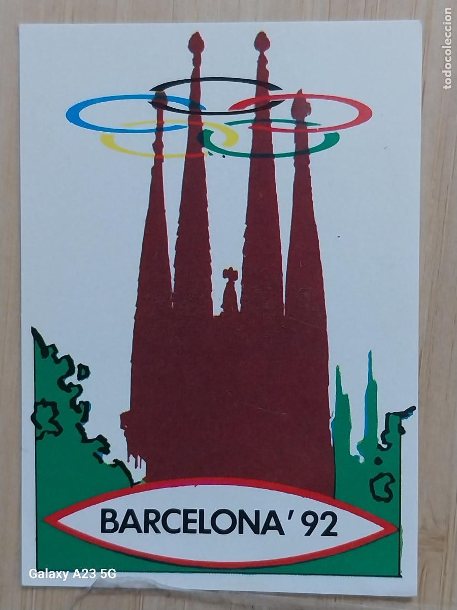 Coleccionismo cromos antiguos: BARCELONA 92 SAGRADA FAMILIA OLIMPIADAS CROMO ORIGINAL SIN PEGAR NUNCA 6.9X4.85CMS ADHESIVO