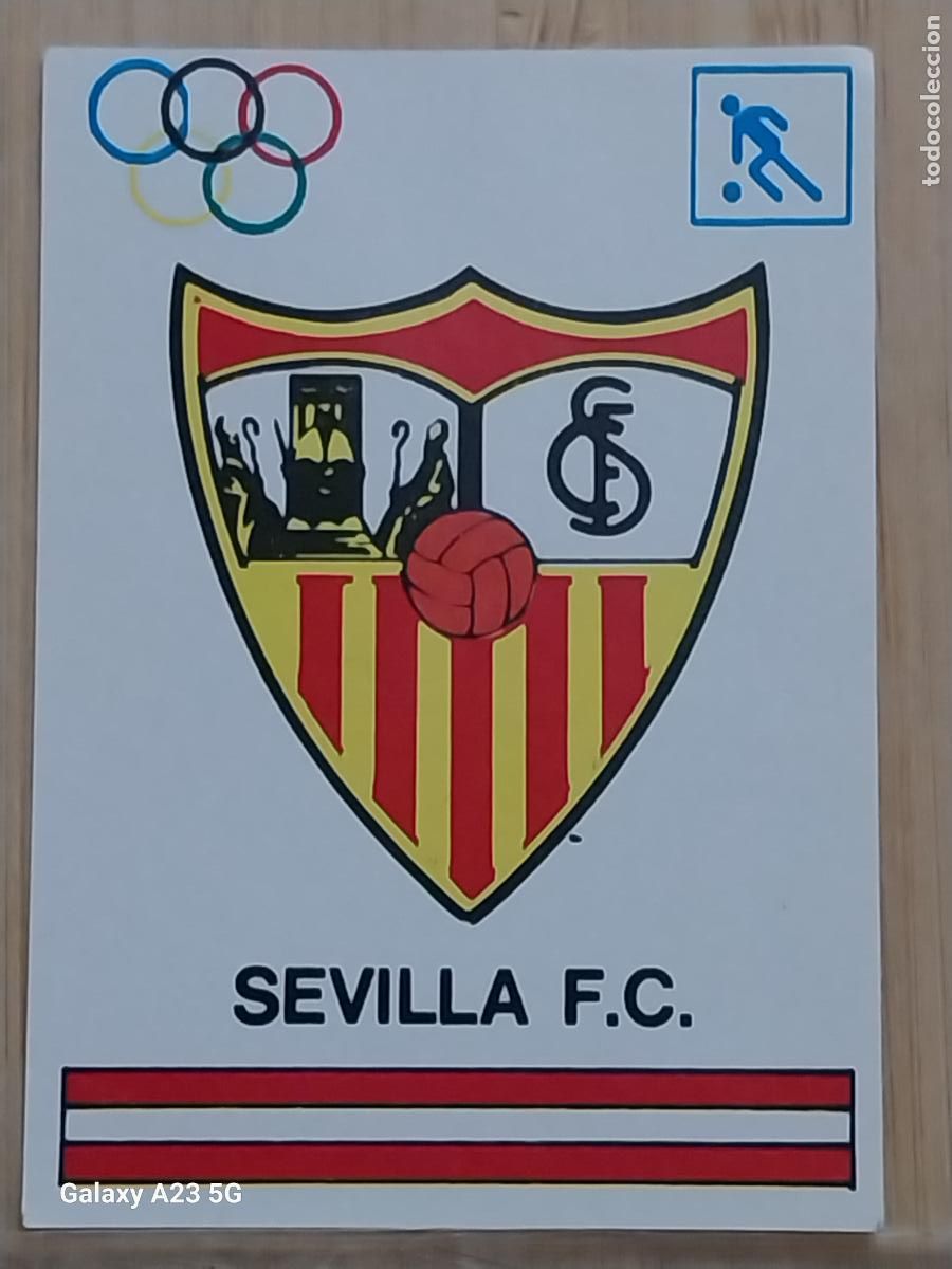 Coleccionismo cromos antiguos: SEVILLA C F ** BARCELONA 92 OLIMPIADAS CROMO ORIGINAL SIN PEGAR NUNCA 6.9X4.85CMS ADHESIVO