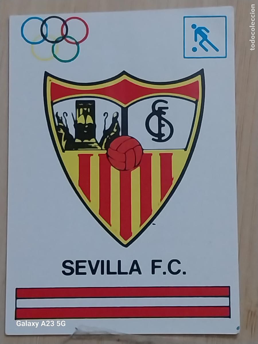 Coleccionismo cromos antiguos: SEVILLA C F * BARCELONA 92 OLIMPIADAS CROMO ORIGINAL SIN PEGAR NUNCA 6.9X4.85CMS ADHESIVO