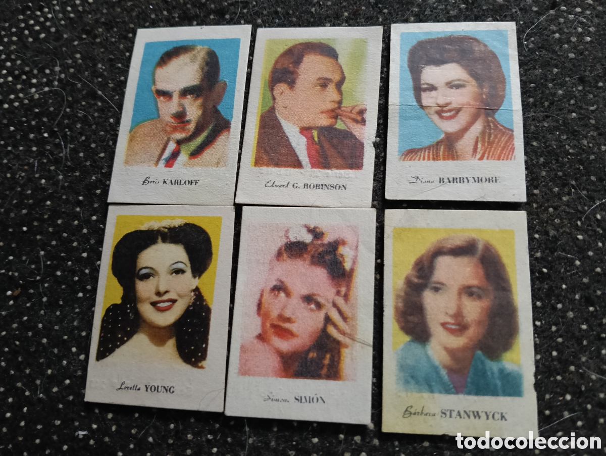 Coleccionismo cromos antiguos: 6 cromos Artistas de Cine del &aacute;lbum Productos Ferre de Reus (Tarragona) a&ntilde;os 40-60