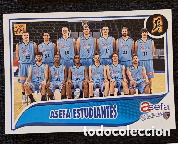 Coleccionismo cromos antiguos: ASEFA ESTUDIANTES BALONCESTO BASKET ACB 2009 2010 panini