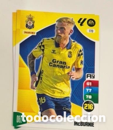 Coleccionismo cromos antiguos: 178 MCBURNIE UD LAS PALMAS Panini Adrenalyn XL La Liga 2024/2025