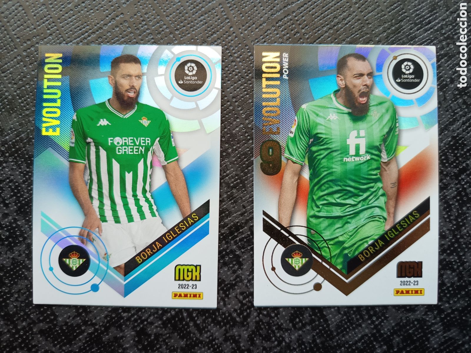 Colecionismo Cromos antigos: CROMO CARD N&ordm; P374 y 374 EVOLUTION y POWER BORJA IGLESIAS BETIS BALOMPIE MEGACRACK 2022-23 2022 2023