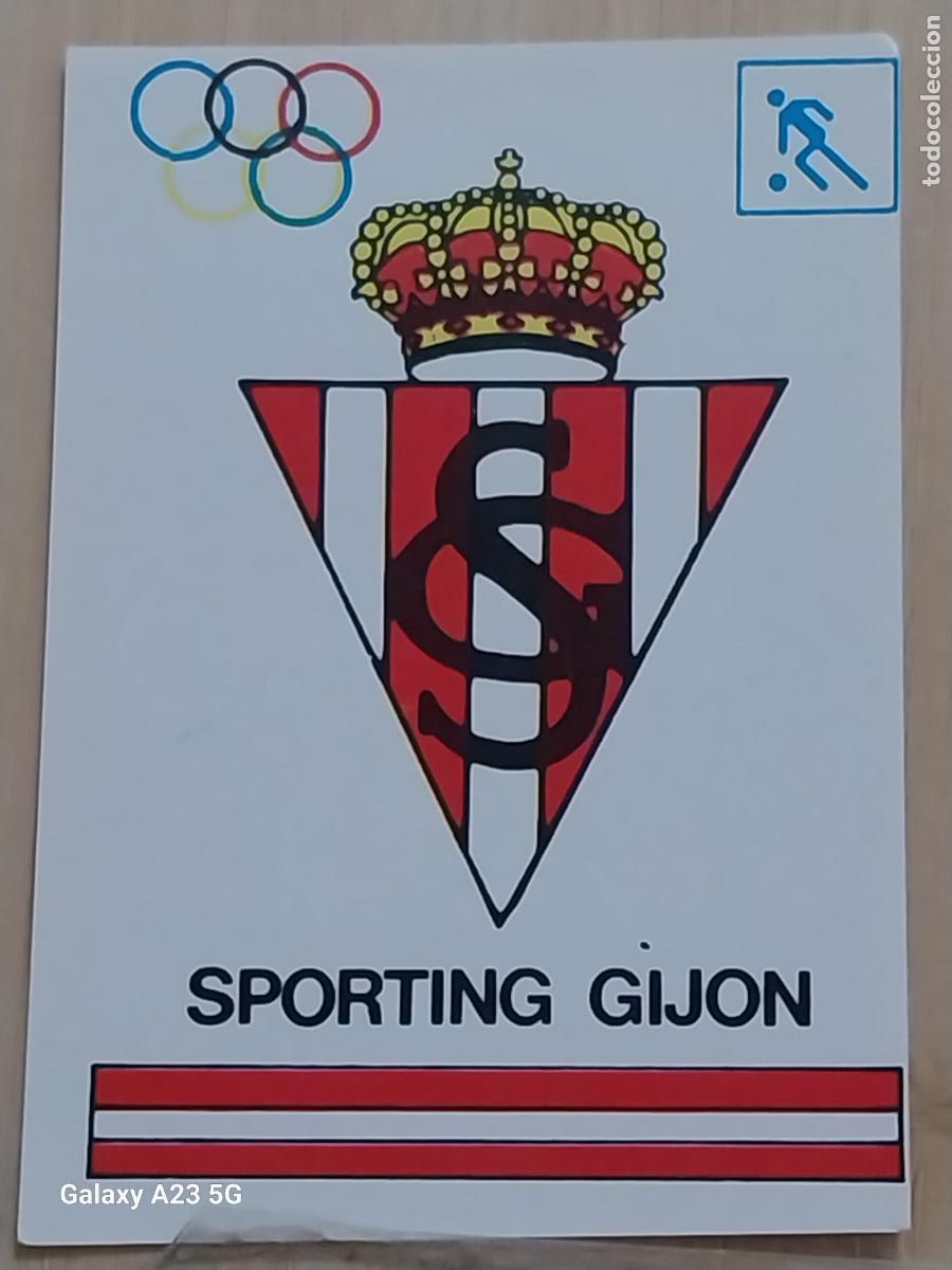 Coleccionismo cromos antiguos: GIJON SPORTING -- BARCELONA 92 OLIMPIADAS CROMO ORIGINAL SIN PEGAR NUNCA 6.9X4.85CMS ADHESIVO