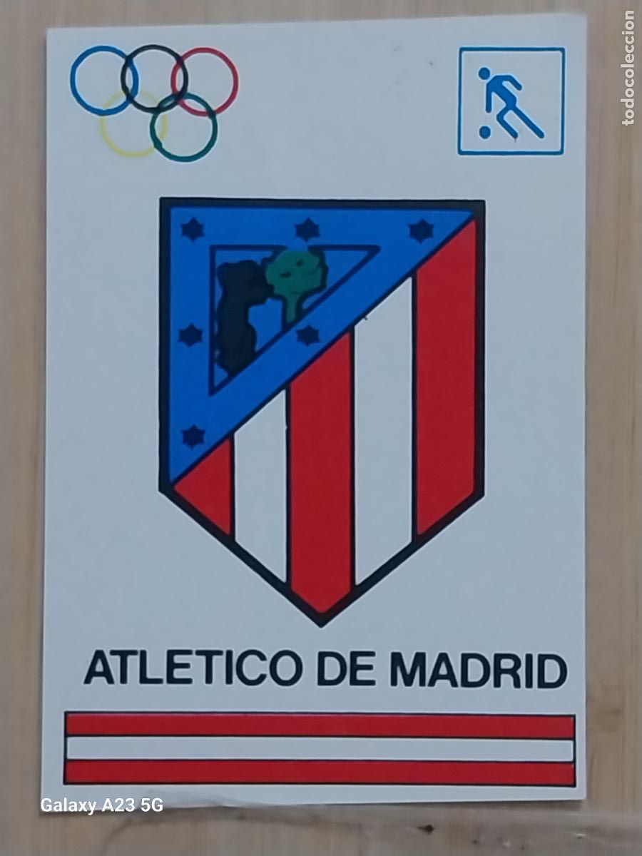 Coleccionismo cromos antiguos: AT MADRID ATLETICO -***- BARCELONA 92 OLIMPIADAS CROMO ORIGINAL SIN PEGAR NUNCA 6.9X4.85CMS ADHESIVO