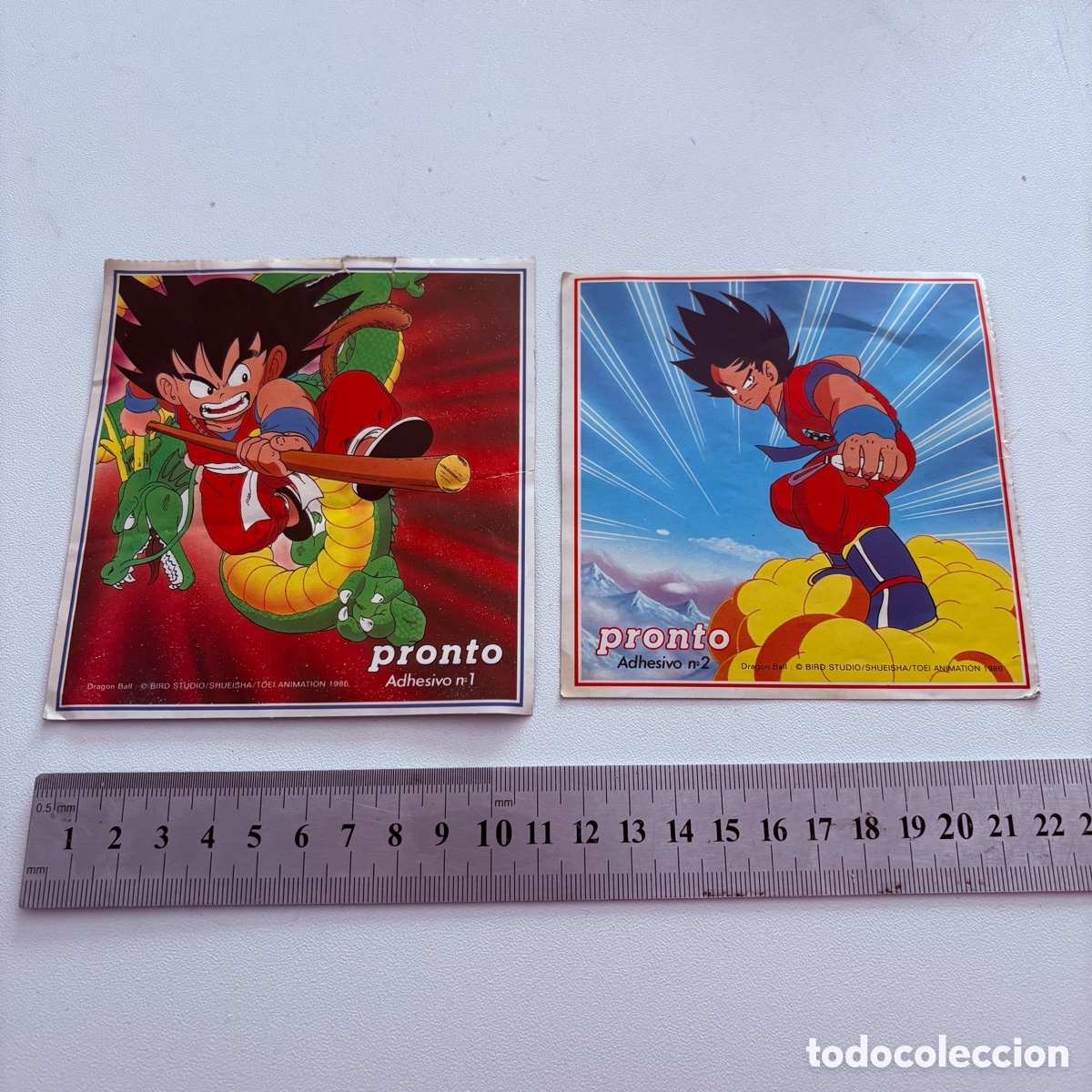 Coleccionismo cromos antiguos: lote adhesivo bola de dragon revista pronto n&ordm; 1-2 dragon ball