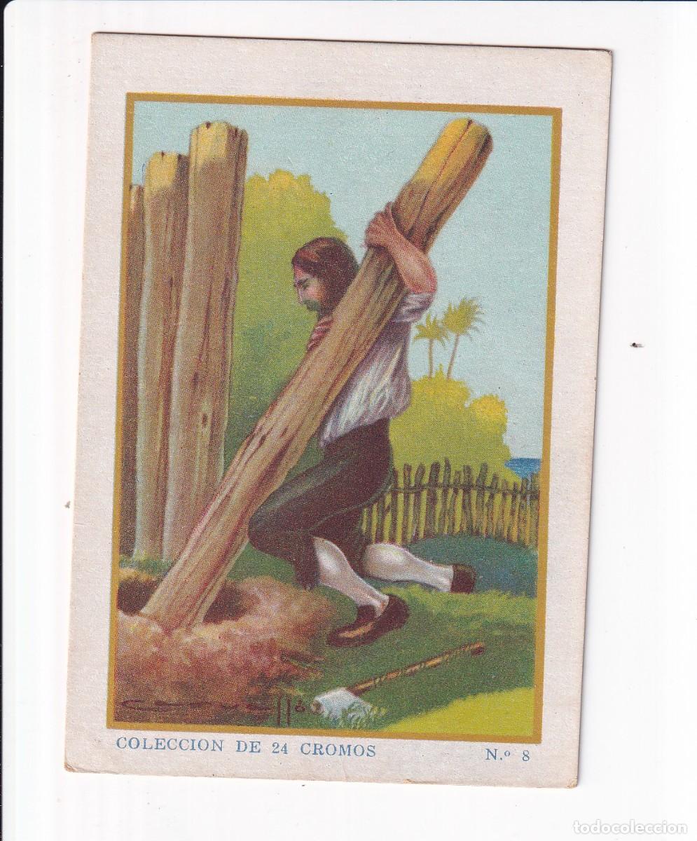 Coleccionismo cromos antiguos: ROBINSON CRUSOE : NUMERO 8 , CHOCOLATES SELECTOS EVARISTO JUNCOSA PA&Ntilde;ELLA