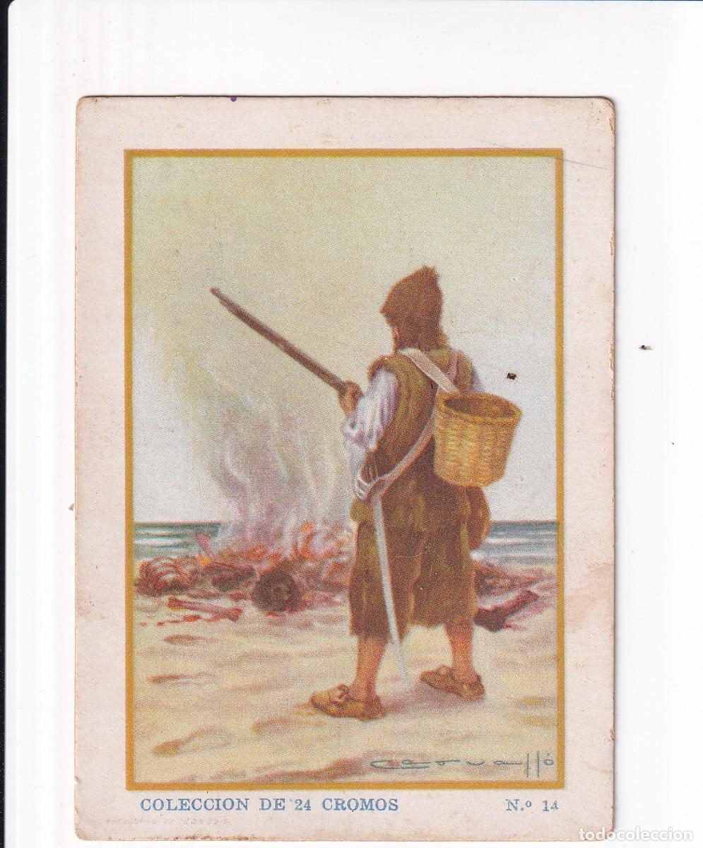 Coleccionismo cromos antiguos: ROBINSON CRUSOE : NUMERO 14 , CHOCOLATES SELECTOS EVARISTO JUNCOSA PA&Ntilde;ELLA