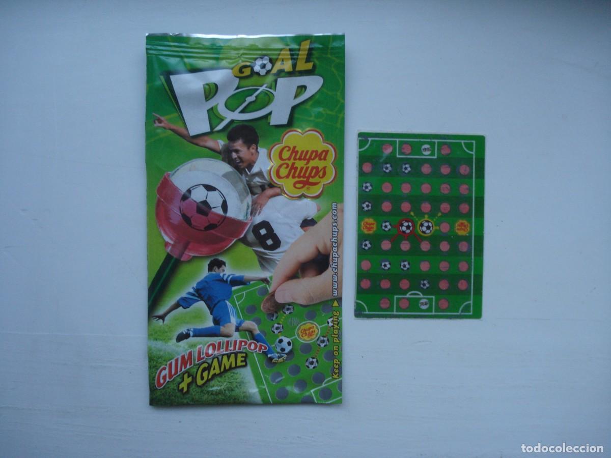 Collectable Antique Stickers: ENVOLTORIO POP GOAL CHUPA CHUPS + PEGATINA CROMOS CHICLES! KAUGUMMI BILDER WRAPPERS!