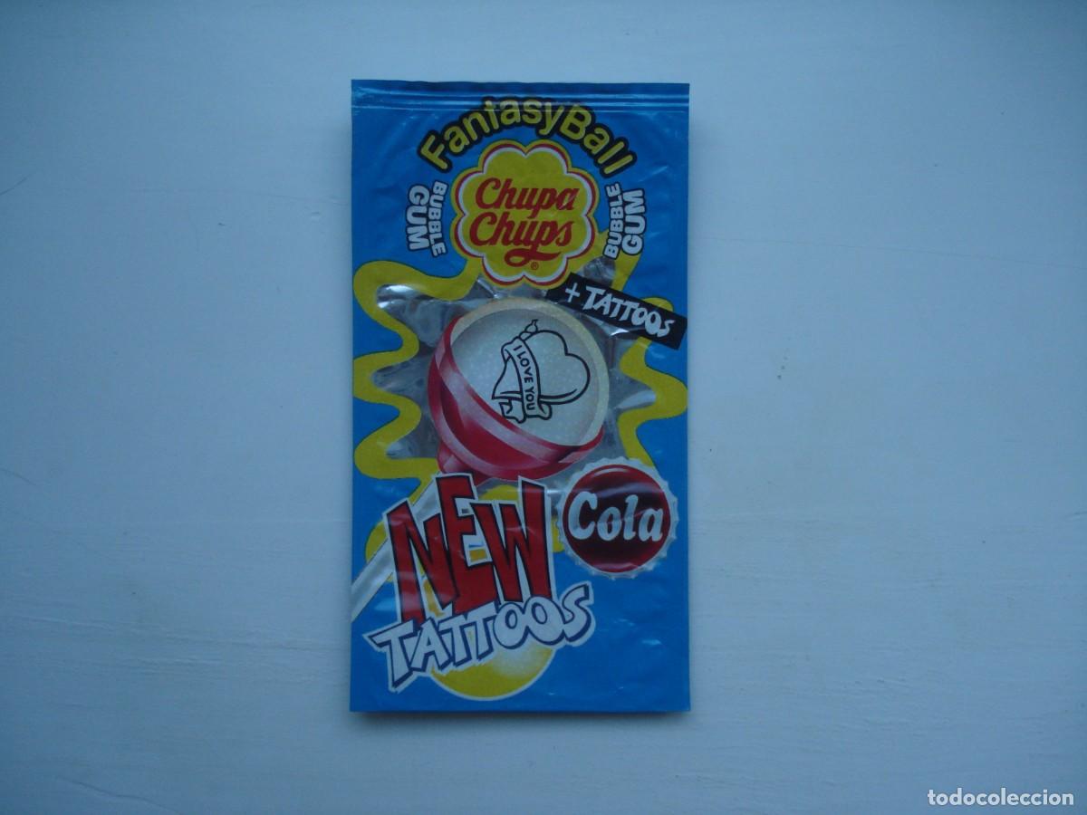 Coleccionismo cromos antiguos: FANTASY BALL CHUPA CHUPS NEW TATTOOS COLA ENVOLTORIO CROMOS CHICLES! WRAPPER KAUGUMMI BUBBLE GUM!