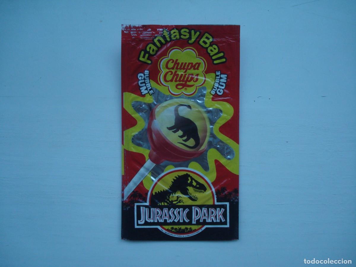 Coleccionismo cromos antiguos: JURASSIC PARK ENVOLTORIO CHUPA CHUPS FANTASY BALL CROMOS CHICLES! KAUGUMMI BUBBLE GUM!