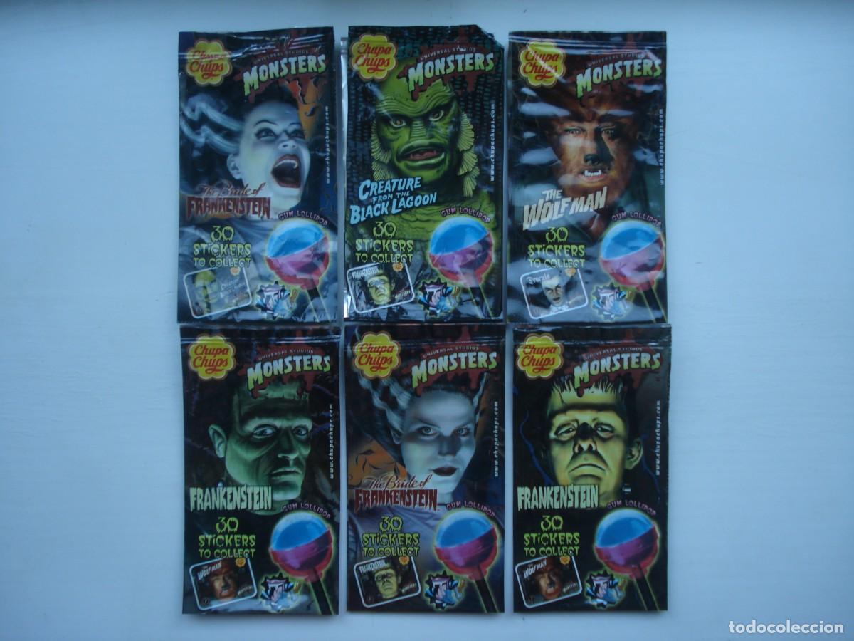 Coleccionismo cromos antiguos: 6 DIFERENTES ENVOLTORIOS MONSTERS CHUPA CHUPS FANTASY BALL CROMOS CHICLES! KAUGUMMI BUBBLE GUM!