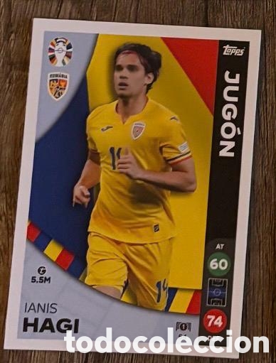 Coleccionismo cromos antiguos: 54 HAGI RUMANIA JUGON Topps Match Attax Euro 2024