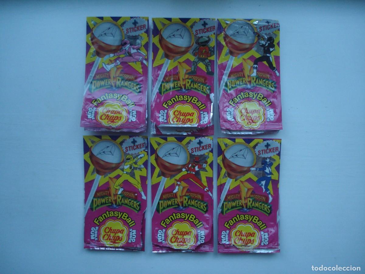Coleccionismo cromos antiguos: FANTASY BALL CHUPA CHUPS POWER RANGERS SET COMPLETO! ENVOLTORIO CROMOS CHICLES WRAPPER BUBBLE GUM!