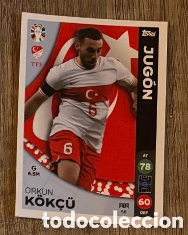 Coleccionismo cromos antiguos: 58 KOKCU TURQUIA Topps Match Attax Euro 2024