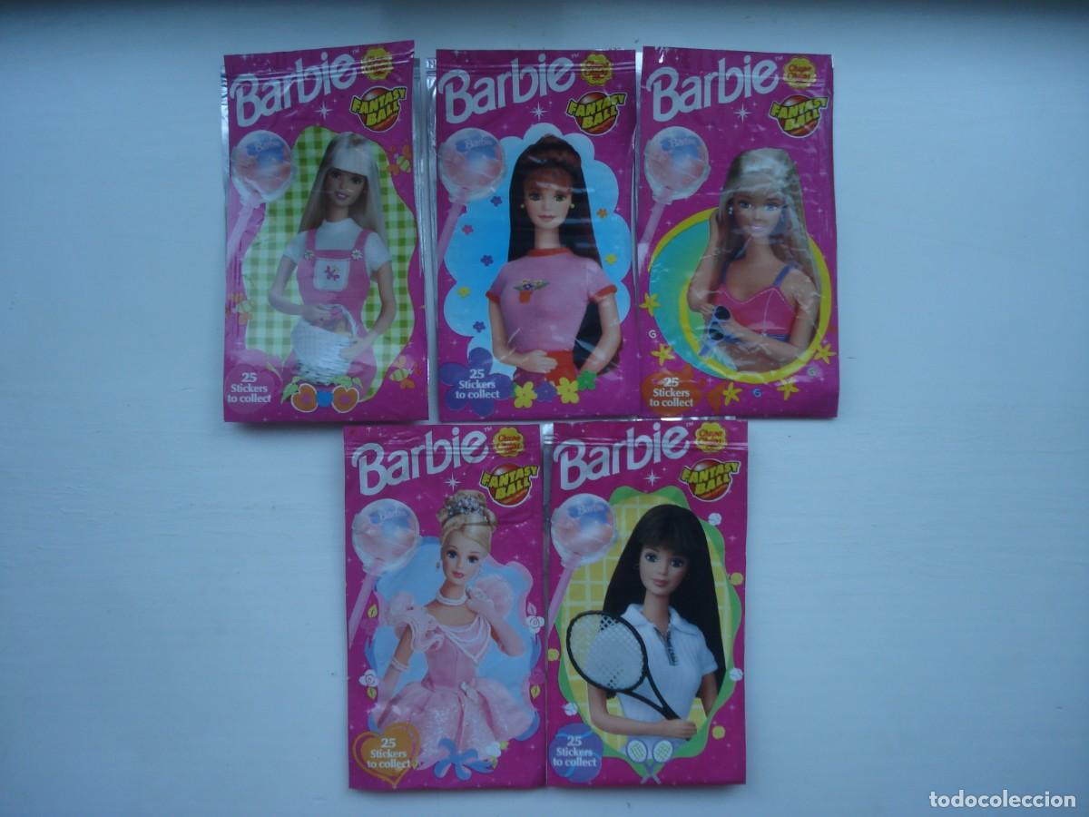 Coleccionismo cromos antiguos: 5 DIFERENTES ENVOLTORIOS BARBIE CHUPA CHUPS FANTASY BALL CROMOS CHICLES! KAUGUMMI BUBBLE GUM!