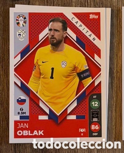 Coleccionismo cromos antiguos: 8 OBLAK ESLOVENIA Topps Match Attax Euro 2024