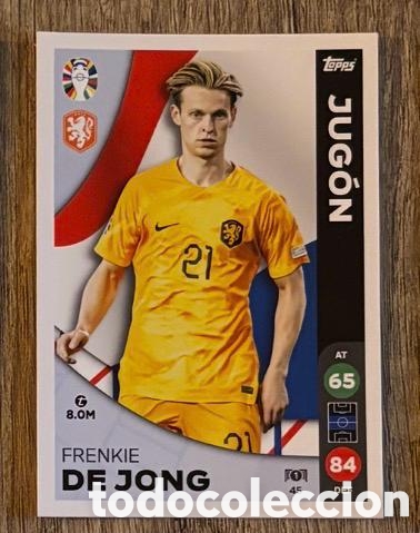 Coleccionismo cromos antiguos: 45 DE JONG HOLANDA Topps Match Attax Euro 2024